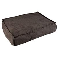 duvoplus, Rechthoekig kussen Velvet Concrete M - 76 x 56 x 13 cm, antraciet, milieuvriendelijk, 100% gerecyclede vulling, antislip bodem, comfortabele en warme slaapruimte, voor honden
