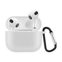 Lunso - Softcase cover hoes - Geschikt voor AirPods 3 - Wit