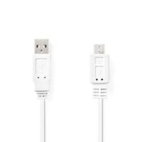Nedis Platte kabel USB 2.0 A stekker - Micro B stekker 1.0 m