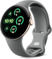 Google Pixel Watch 3 (41 mm) - Android-smartwatch met hartslagmeting, geavanceerd hardlopen vanaf Fitbit, fitness-inzichten, 24-uurs batterij - Champagne Gold Aluminium Case - Hazel-band - LTE