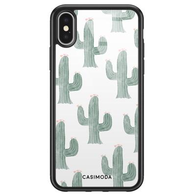 iPhone X/XS glazen hardcase - Cactus print iPhone X/XS glazen hardcase - Cactus print