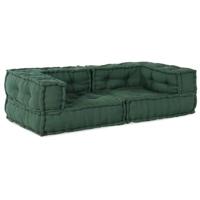 vidaXL Poef modulair 140x70x36 stof groen, bank, converteerbare bank, stoffen bank, modulaire bank, pallet kussen, vloer bank, bank, hoekbank