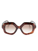 Lapima lunettes de soleil Cecilia à effet écailles de tortue - Marron