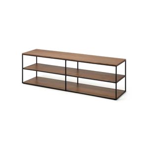 Kave Home TV-meubel Yoana Walnoot en metaal, 160cm - Bruin