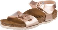 BIRKENSTOCK Rio Birko-Flor Electric Metallic Gold Sandalen voor meisjes, Bruin Electric Metallic Koper, 28 EU
