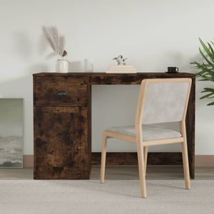 Bureau met lade 115x50x75 cm bewerkt hout gerookt eikenkleurig