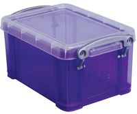 Really Useful Box 0,7 liter, transparant paars - thumbnail