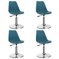 vidaXL Eetkamerstoelen draaibaar 4 st kunstleer turquoise
