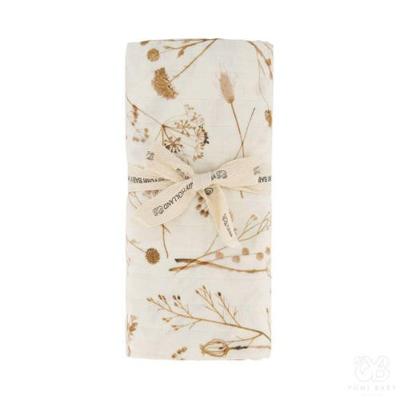 Yumi Baby hydrofiele luier Garlande 80x80 cm off white/lichtbruin Yumi Baby hydrofiele luier Garlande 80x80 cm off white/lichtbruin