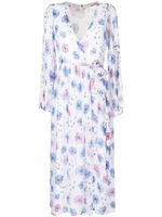 LoveShackFancy robe portefeuille à fleurs - Bleu