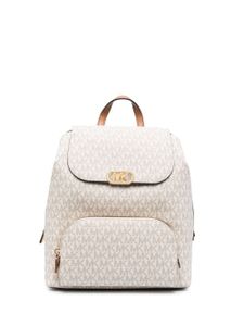 Michael Michael Kors monogram-pattern logo-buckle backpack - Tons neutres