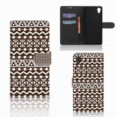 Sony Xperia XA1 Plus Telefoon Hoesje Aztec Brown