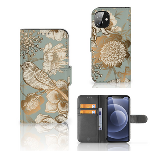 Hoesje voor Apple iPhone 12 Mini Vintage Bird Flowers