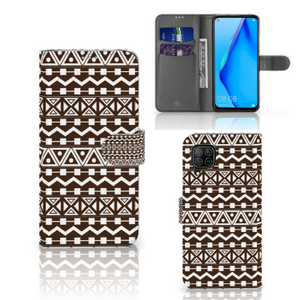 Huawei P40 Lite Telefoon Hoesje Aztec Brown