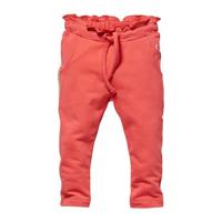 Quapi Mini regular fit broek Ginthe met zijstreep koraalrood