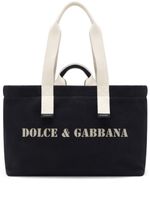 Dolce & Gabbana sac porté épaule en toile à logo imprimé - Noir - thumbnail