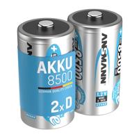 ANSMANN Accu D 8.500 mAh NiMH 1,2 V (2 stuks) - oplaadbare mono D-batterijen, maxE geringe zelfontlading voor jarenlang gebruik