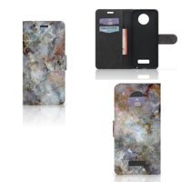 Motorola Moto Z Bookcase Marmer Grijs