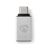 Nedis CCTB60915AL tussenstuk voor kabels USB Type-C Male USB A Female Aluminium