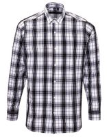 Premier Workwear PW254 Ginmill Check Mens Long Sleeve Cotton Shirt - thumbnail