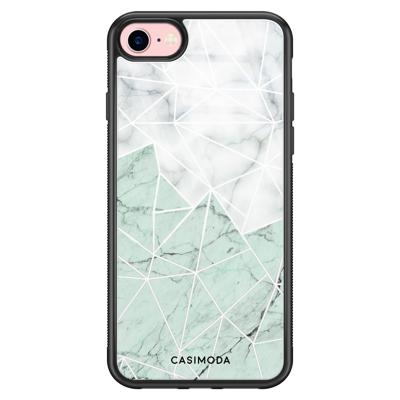 iPhone 8/7 glazen hardcase - Marmer mint mix
