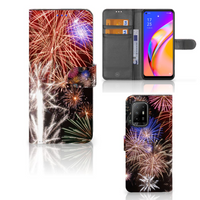 OPPO Reno5 Z | A94 5G Wallet Case met Pasjes Vuurwerk - thumbnail