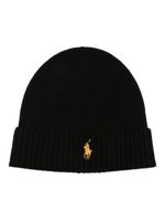 Polo Ralph Lauren Polo Pony-embroidered wool beanie - Noir - thumbnail