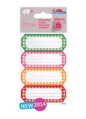 Verhaak keukenetiketten gekleurd papier 4 vellen à 4 stuks Verhaak keukenetiketten gekleurd papier 4 vellen à 4 stuks