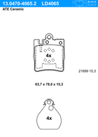 Remblokkenset, schijfrem ATE Ceramic ATE, u.a. fÃ¼r Mercedes-Benz - thumbnail