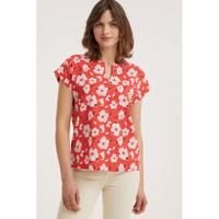 FREEQUENT gebloemde top FQVIVA rood/wit