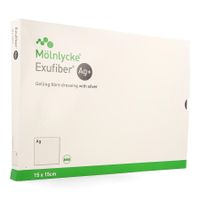 Exufiber Ag Gel.fibre Dressing Ster 15 X 15cm 10