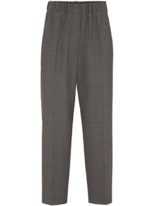 Brunello Cucinelli pantalon à taille haute froncée - Gris