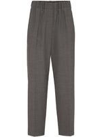 Brunello Cucinelli pantalon à taille haute froncée - Gris - thumbnail