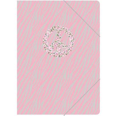 Cedon Elastomap Zebraprint Meisjes 22 X 31 Cm Karton Roze/wit