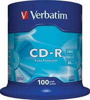 Verbatim CD-R Extra Protection 700 MB - 52-voudige brandsnelheid - extra bescherming - lange levensduur - 100 stuks spindel