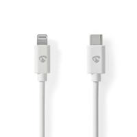 NEDIS Lightning-kabel | USB 2.0 | Apple Lightning 8-Pin | USB-C™ stekker | 480 Mbps | vernikkeld | 2.00 m | rond | PVC | wit | label