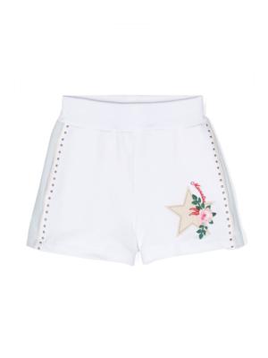 Monnalisa Shorts met logopatch - Wit