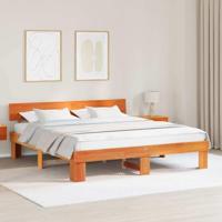vidaXL Bedframe Wasbruin 200 x 200 cm Massief grenenhout