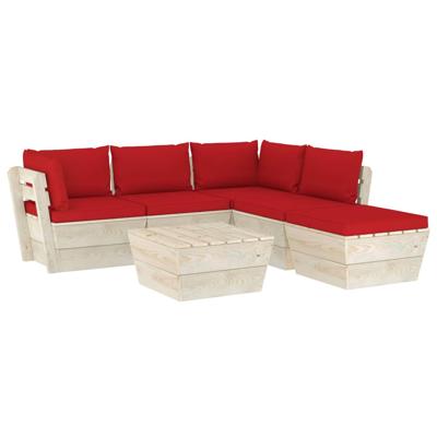vidaXL 6-delige Loungeset met kussens pallet vurenhout vidaXL 6-delige Loungeset met kussens pallet vurenhout