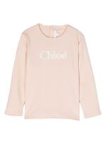 Chloé Kids t-shirt en coton à patch logo - Rose - thumbnail