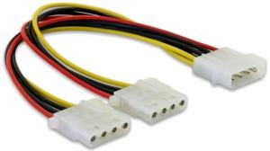 DeLOCK Y-Cable Power > 2x 4pin Molex 0,11 m