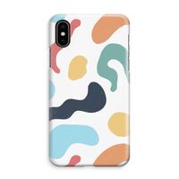 Memphis Shapes Blue: iPhone XS Max Volledig Geprint Hoesje - thumbnail