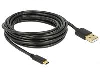 Delock Kabel USB 2.0 A > C 4.0m Zwart
