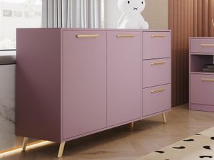 Commode LILAS 2 deuren 3 lades pruim roze