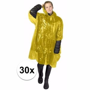 30x gele noodponcho doorschijnend One size  -