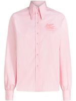 ETRO chemise rayée en coton à logo brodé - Rose