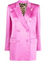 Philipp Plein blazer satiné à boutonnière croisée - Rose - thumbnail