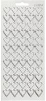 Creotime foliestickers harten glitters 1 stickervel zilver