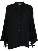 Ermanno Scervino blouse ornée de dentelle à manches longues - Noir