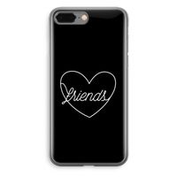 Friends heart black: iPhone 8 Plus Transparant Hoesje